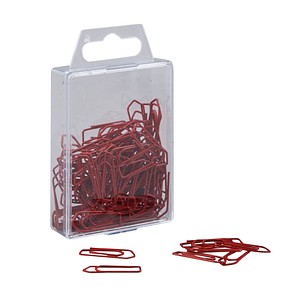 100 Gowi Büroklammern rot Metall