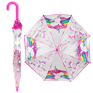Kinder-Regenschirm Einhorn rosa