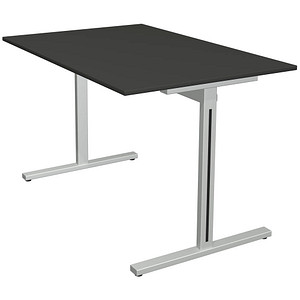 Kerkmann Form 1 Schreibtisch anthrazit rechteckig T-Fuß-Gestell silber 120,0 x 80,0 cm