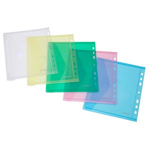 10 FolderSys Dokumententaschen DIN A5 farbsortiert genarbt 0,20 mm