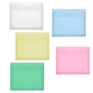 10 FolderSys Dokumententaschen DIN A4 quer farbsortiert glatt 0,20 mm