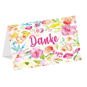 LUMA Dankeskarte Blumenrand DIN B6