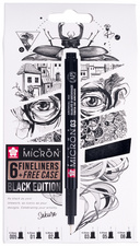 SAKURA Fineliner Pigma Micron, 6er Set + GRATIS Etui