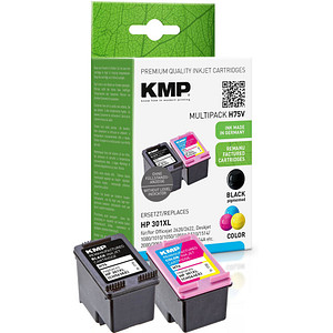 2 KMP H75V schwarz, color Tintenpatronen ersetzen HP 301XL (CH563EE/CH564EE)