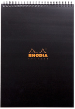 RHODIA Spiralnotizblock Notepad, DIN A4, kariert, schwarz