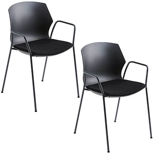 2 Mayer Stapelstühle myPRIMO 2511 17 01 A 26 397 schwarz Stoff
