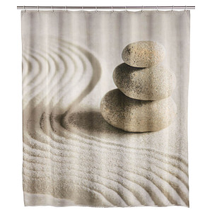 WENKO Duschvorhang Sand & Stone Motiv 180,0 x 200,0 cm