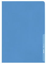 LEITZ Sichthülle Standard, A4, PP, genarbt, blau, 0,13 mm oben und seitlich off