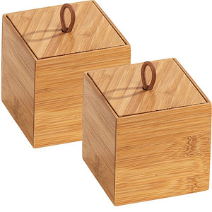 2 WENKO Terra S Aufbewahrungsboxen braun 9,0 x 9,0 x 9,0 cm