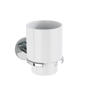 WENKO Zahnputzbecherhalter Isera silber/weiß