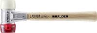 HALDER Schonhammer BASEPLEX Kopf-D.50mm hart Nyl. weiß/Celluloseacetat rot HALD