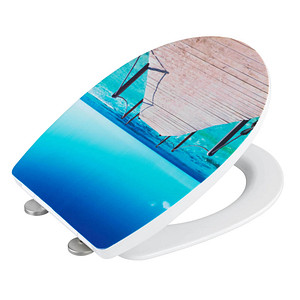 WENKO WC-Sitz mit Absenkautomatik Infinity blau