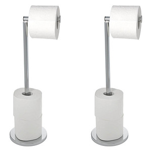 2 WENKO Toilettenpapierhalter 2in1 silber