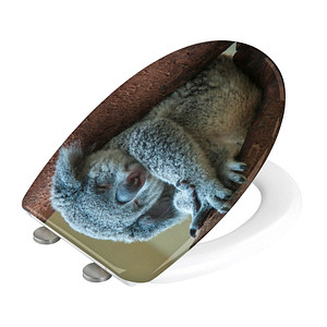 WENKO WC-Sitz mit Absenkautomatik Koala braun, grau