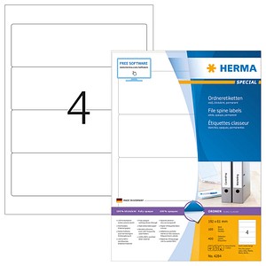 HERMA Ordneretiketten A4 weiß 192x61 mm Papier opak 400 St.