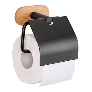 WENKO Toilettenpapierhalter Bamboo braun, schwarz
