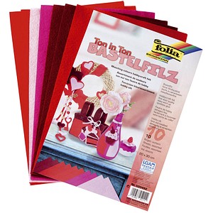 folia Bastelfilz TON-IN-TON MIX, 200 x 300 mm, rot