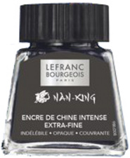 LEFRANC & BOURGEOIS Tinte Nan-King, schwarz, im Glas, 14 ml