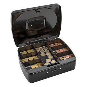 WEDO Geldkassette mit Zahlenschloss, 7 Fächer, schwarz
