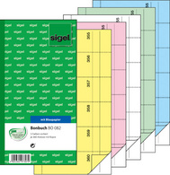 SIGEL Formularbuch "Bonbuch", 105 x 200 mm, farbig sortiert 360 Abrisse, mit Bl
