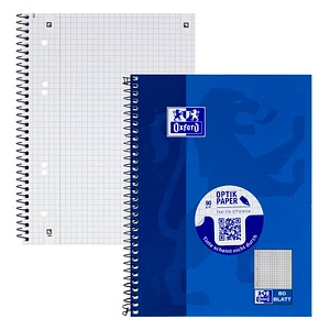 Oxford Collegeblock, DIN A5+, kariert, 80 Blatt, Rand links