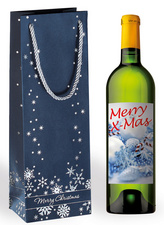 sigel Weihnachts-Flaschentüte "Silver Snowflakes