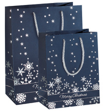 sigel Weihnachts-Geschenktüte "Silver Snowflakes", groß