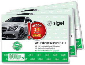 SIGEL Fahrtenbuch T1179 DIN A6 quer Anzahl der Blätter: 40 3 St./Pack. 1 Pckg.