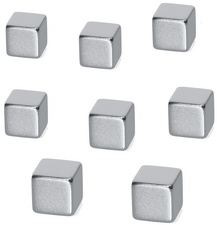 sigel Neodym-Magnetwürfel, Maße: 10 x 10 x 10 mm, vernickelt