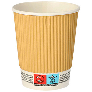 PAPSTAR Papp-Trinkbecher "pure" Ripple Wall, 0,2 l, beige