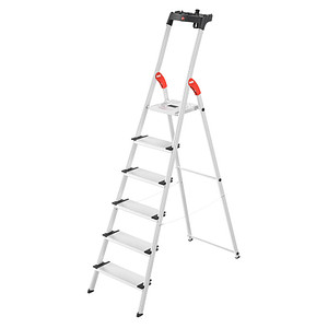 Hailo Alu-Sicherheitsleiter L80 ComfortLine, 6 Stufen Hailo Alu-Sicherheitsleiter L80 ComfortLine, 6 Stufen