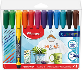 Maped Permanent-Marker CUSTOM, 12er Kunststoffetui