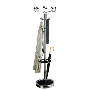 kerkmann Garderobenständer Rondo, 8 Haken, chrom/schwarz