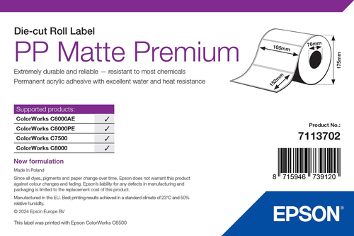 EPSON PP MATTE LABEL PREMIUM DIE-CUT