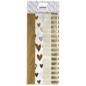 artoz Seidenpapier sortiert Punkte gold/weiß, 50,0 x 70,0 cm