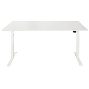ith möbel EasyT höhenverstellbarer Schreibtisch titanweiß rechteckig T-Fuß-Gestell weiß 160,0 x 80,0 cm