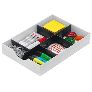 STYRO System-Schublade für Sortierstation styrodoc, weiß mit 1 Längs- und 2 Que