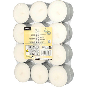 24 PAPSTAR Teelichter weiß