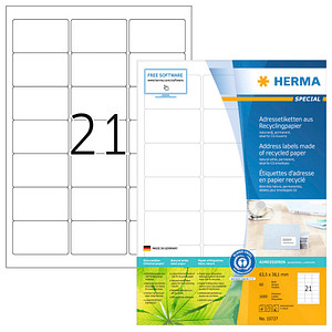 1.680 HERMA Etiketten weiß 63,5 x 38,1 mm