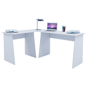 VCM my office Masola Schreibtisch weiß rechteckig 4-Fuß-Gestell weiß 135,0 x 105,0 cm