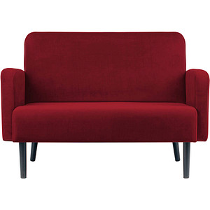 PAPERFLOW 2-Sitzer Sofa LISBOA, Samtbezug, rot