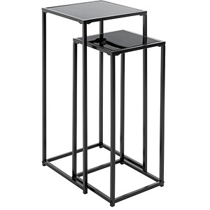 HAKU Möbel Pflanzenständer Metall schwarz rechteckig 25/30 x 60/70 cm