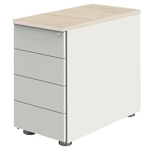 kerkmann Anstell-Container, 4 Schübe, weiß/ahorn