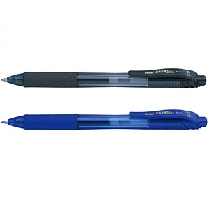 4 Pentel BL107 Gelschreiber schwarz, blau 0,35 mm, Schreibfarbe: farbsortiert