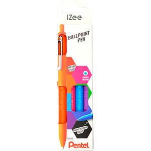 Pentel Druck-Kugelschreiber iZee, 4er Etui, Trendfarben