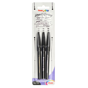 3 Pentel XSES14/3-ANN2 Brush-Pen schwarz