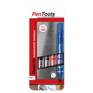 Pentel Permanent-Marker N60, Keilspitze, 4er Etui, sortiert