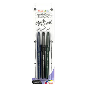 PentelArts Kalligrafiestift Sign Pen Brush, schwarz, 3er Set