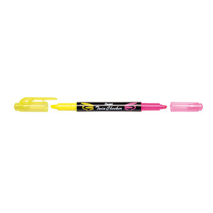 Textmarker Twin Checker, gelb/pink Strichstärke: 1,0 - 3,5mm