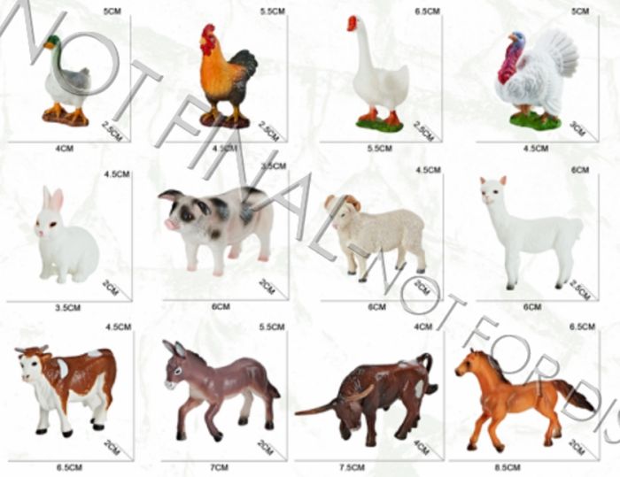 Mini Bauernhof Figuren im Display, sort. Mini Bauernhof Figuren im Display, sort.